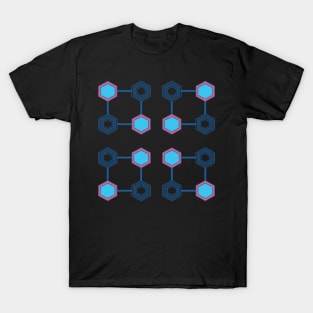 Geometric network of hexagons T-Shirt